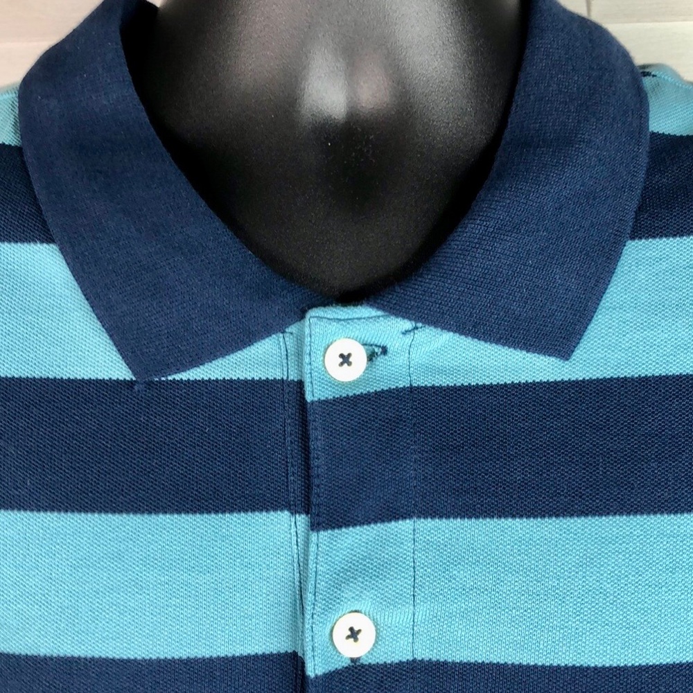 NWTs Gap blue striped cotton polo shirt